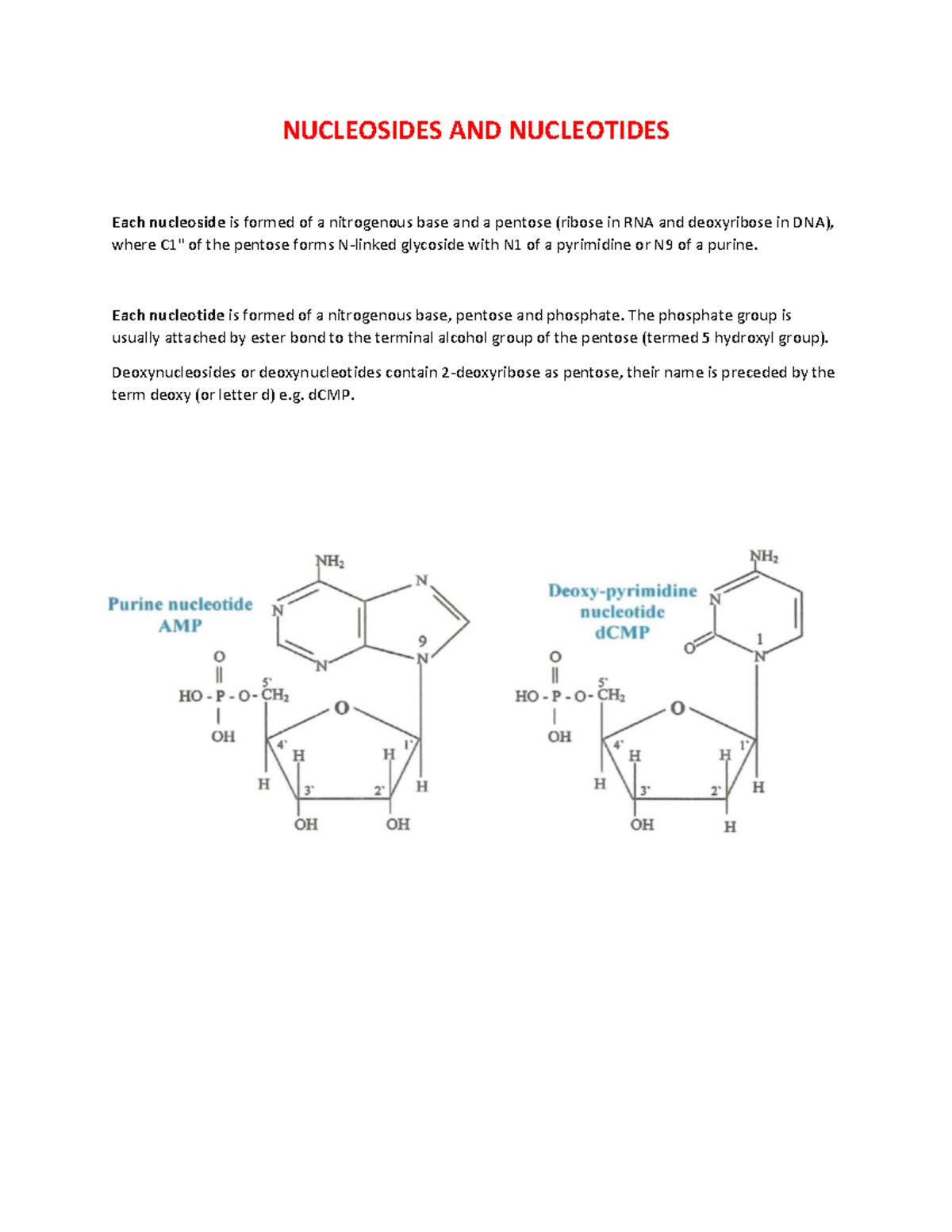 Nucleosides AND Nucleotides NUCLEOSIDES AND NUCLEOTIDES Each