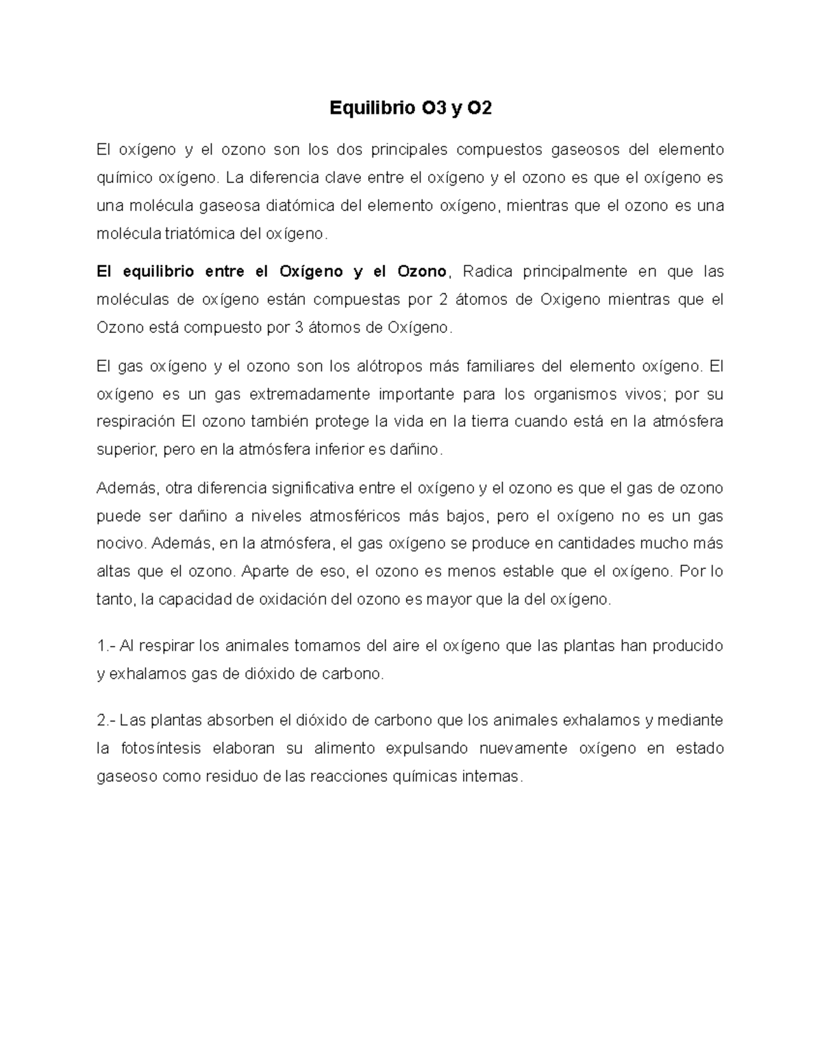 Equilibrio O3 y O2 - ooxine - Equilibrio O3 y O El oxígeno y el ozono ...