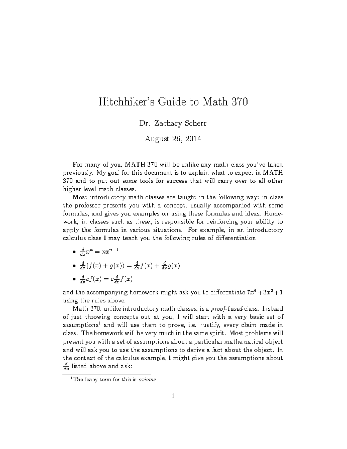 Summary - complete - Hitchhiker's guide to math 370 - Hitchhiker’s ...