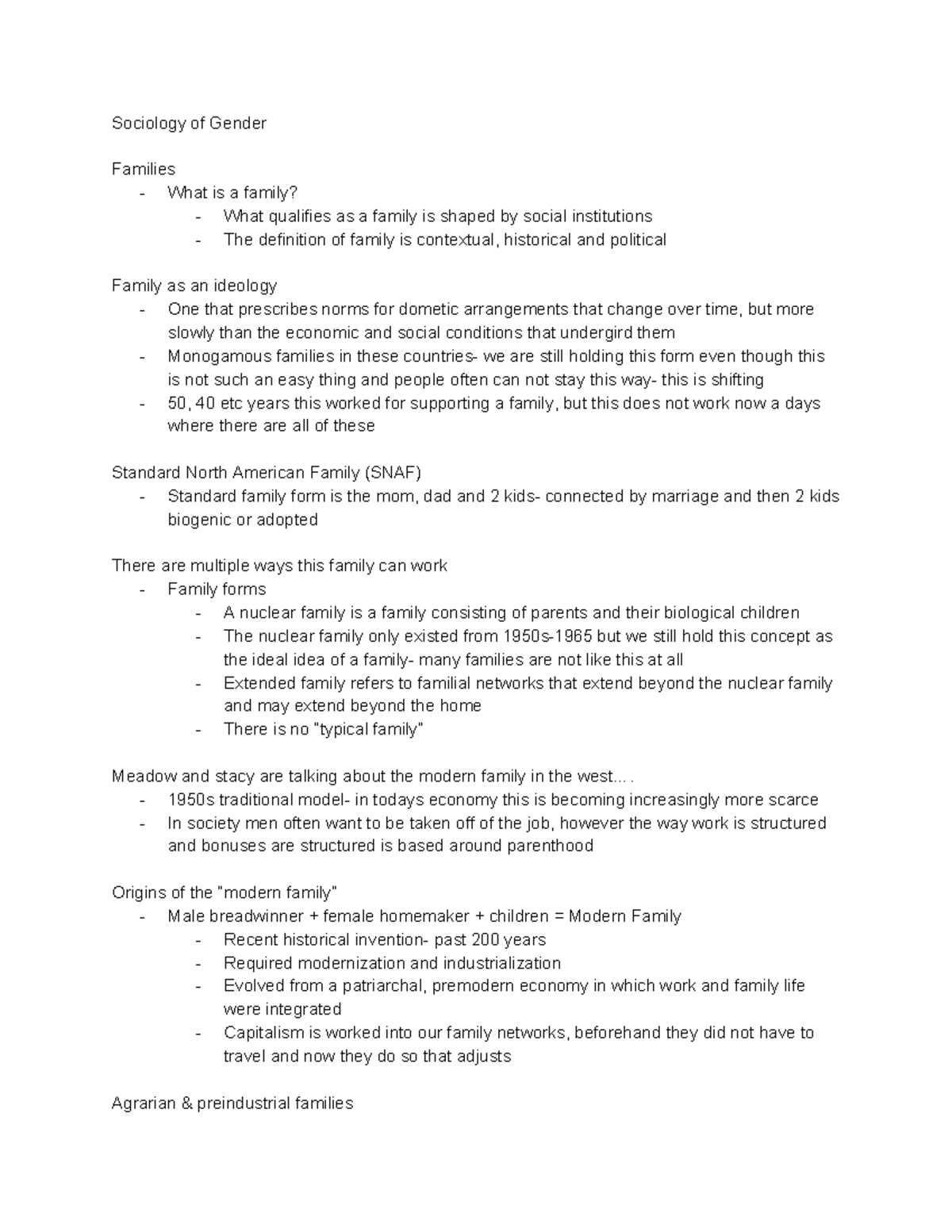 So 241 - family - Sociology of Gender Families - What is a family ...