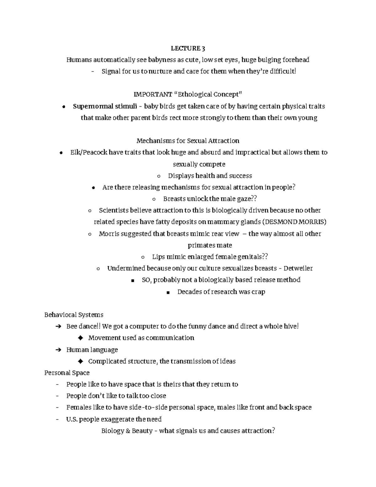 Lecture 3 for studoc - Merriweather PSYC 111 - LECTURE 3 Humans ...