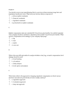 Strategic compensation in canada canadian 6th edition long test bank ...