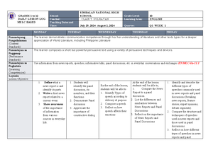 ENG 10 Q1 W4 DLL - english 10 DLL q1 w1 - GRADES 1 to 12 DAILY LESSON ...