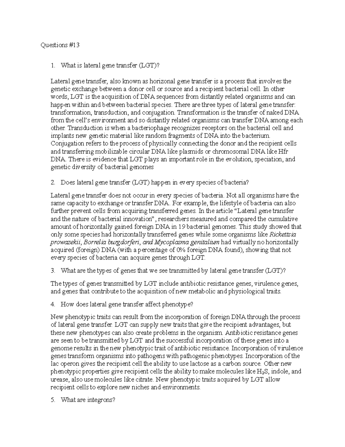 What Is Lateral Gene Transfer Lgt