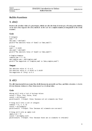 Lab2 - sheet 2 - Computational Problem Solving Lab sheet 2 Academic ...