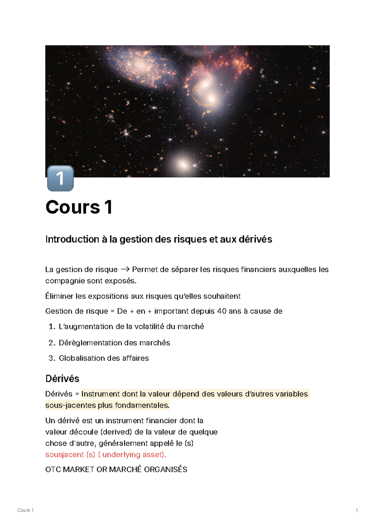 Cours 1 fin5550 - 󾠮 Cours 1 Introduction à la gestion des risques et ...