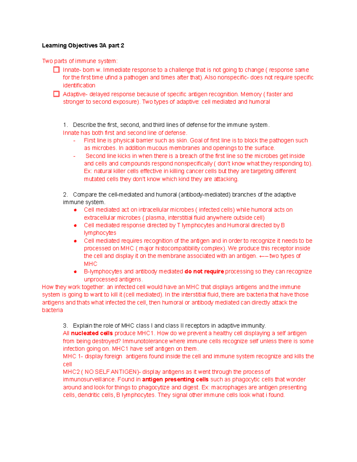 Module 3A part 2 - lecture notes in the form of learning objectives ...