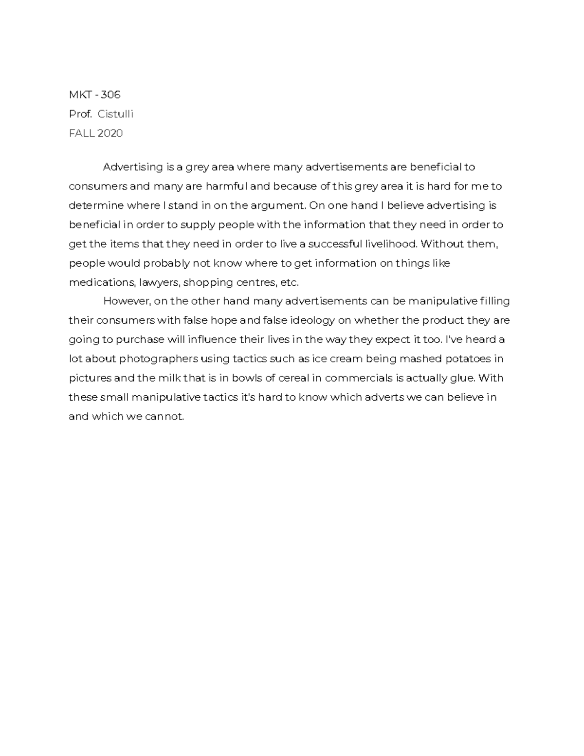 advertising good or bad essay