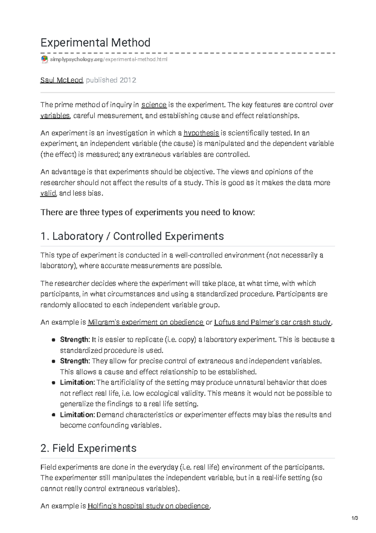 experimental method simply psychology