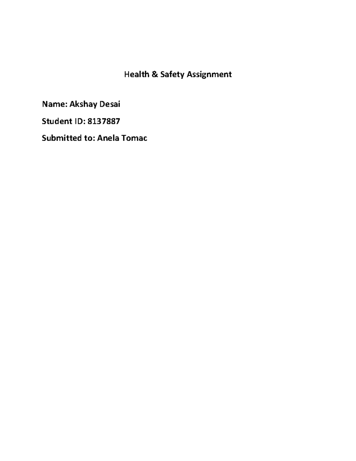 safety and mobility assignment pdf