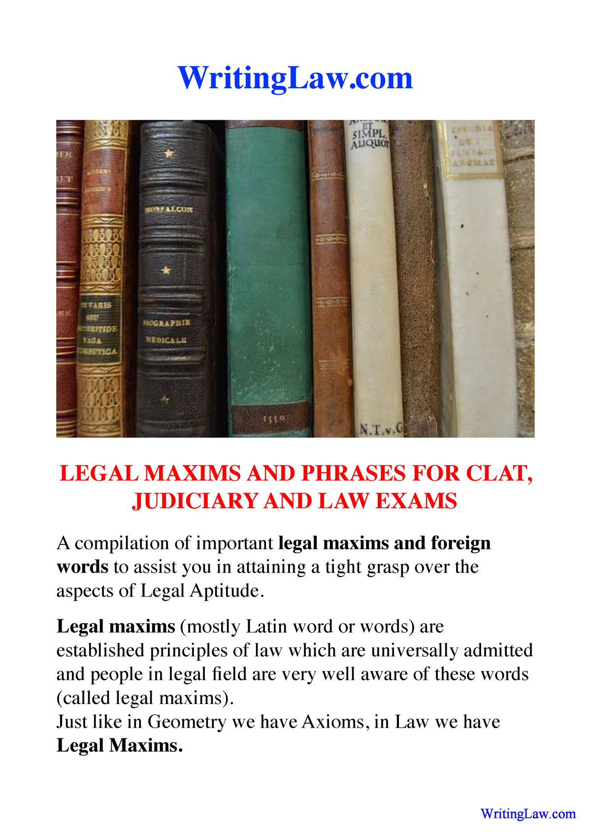 117 Important Legal Maxims For Law Exams Writinglaw Legal Maxims And Phrases For Clat 0885