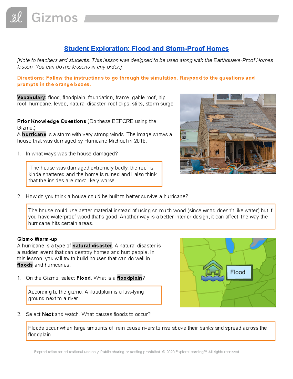 Flood Storm Proof Homes SE - Student Exploration: Flood and Storm-Proof ...