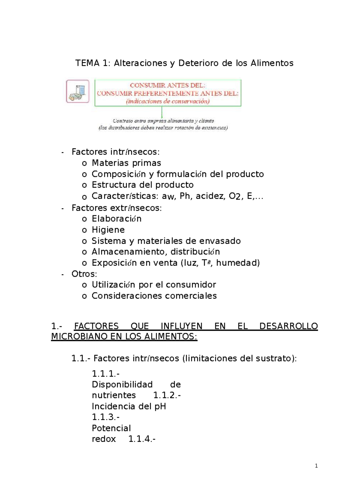TEMA 1 alteraciones en los alimentos - TEMA 1: Alteraciones y Deterioro ...