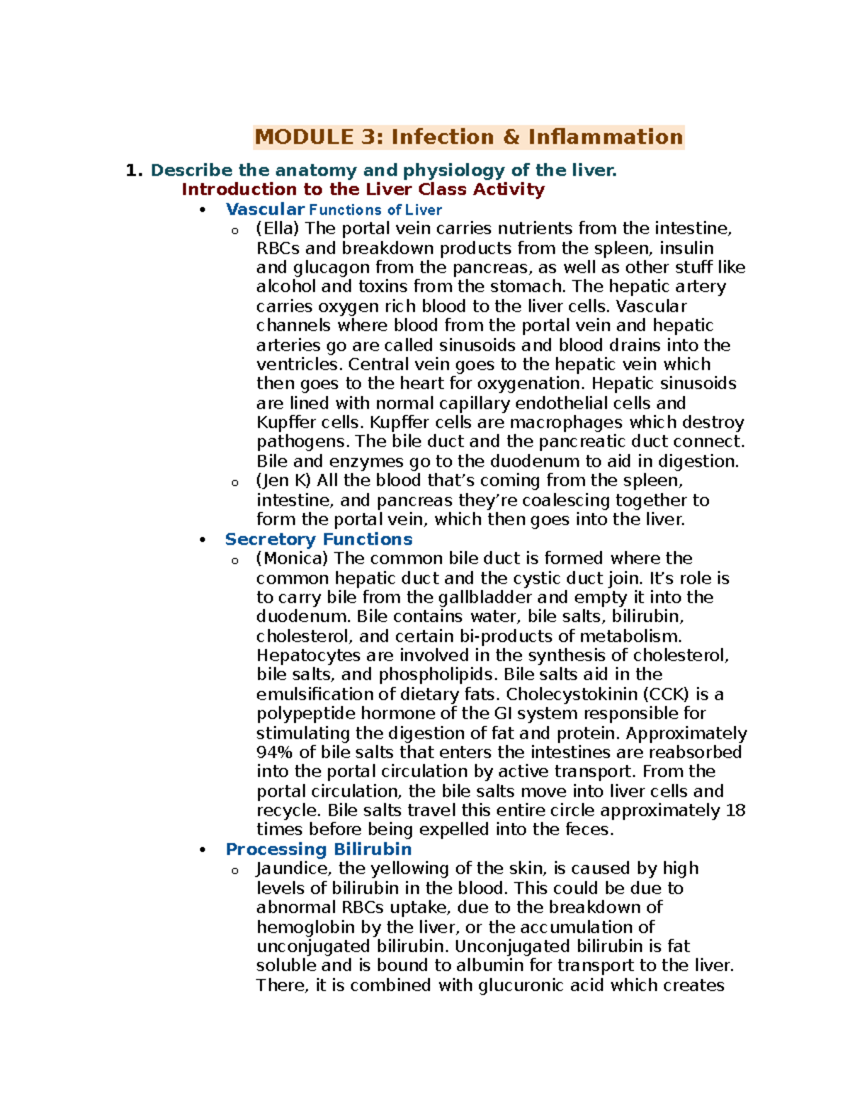 6000 Mod3 - Module 3 Notes - MODULE 3: Infection & Inflammation 1 The ...