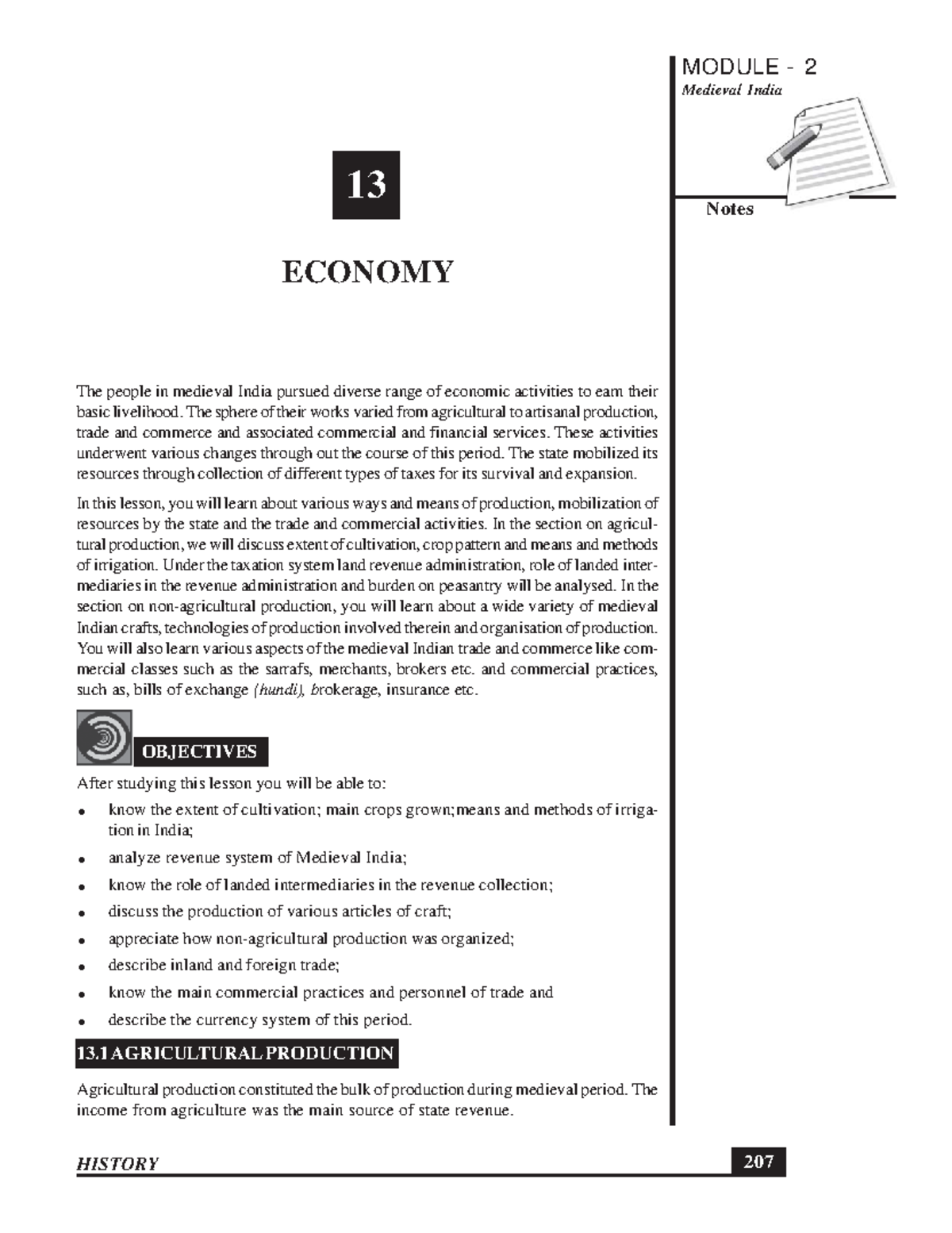 History Book indian history L13 - MODULE - 2 Medieval India ECONOMY 13 ...