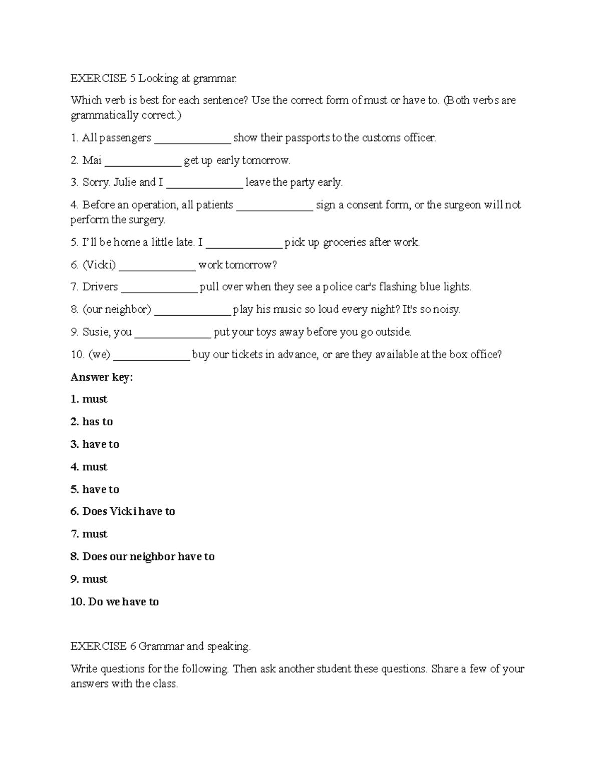 class 9 english lesson 7 exercise 5