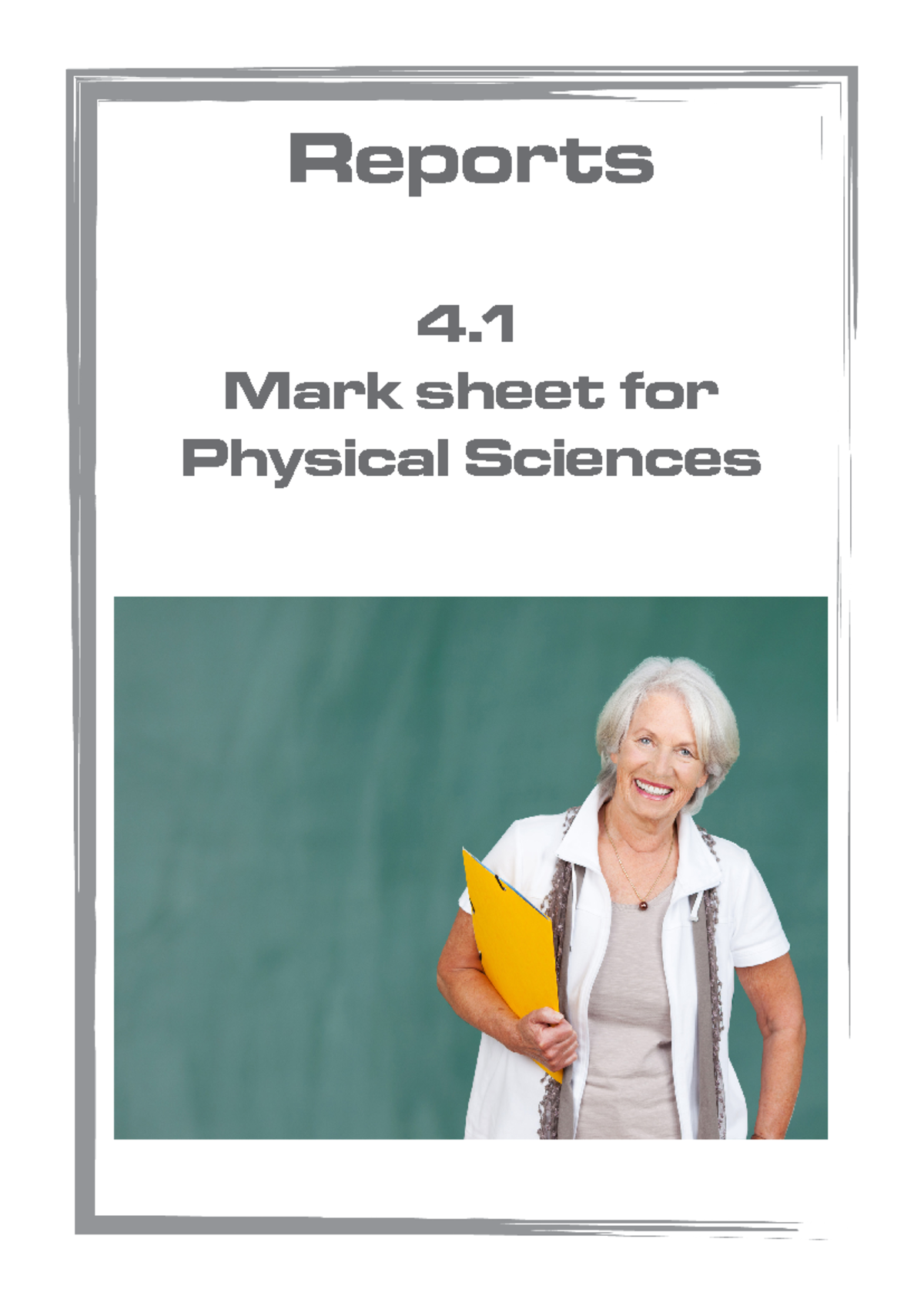 4.Grade 11 Chemistry DVD - Reports - Reports 4. Mark sheet for Physical ...