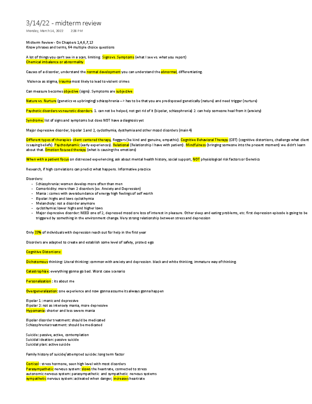 PSY 202 Midterm Review - Study Guide based off chapters 1,4,6,7, and 13 ...