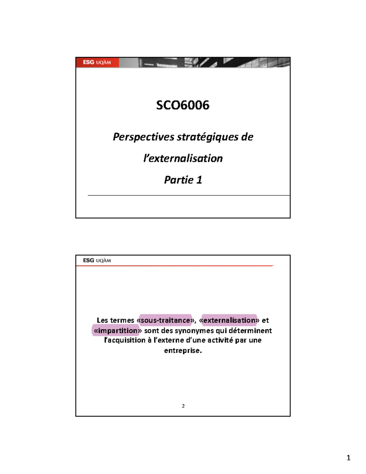 Notes De Cours SCO6006 Externalisation(partie 1) - SCO Perspectives ...