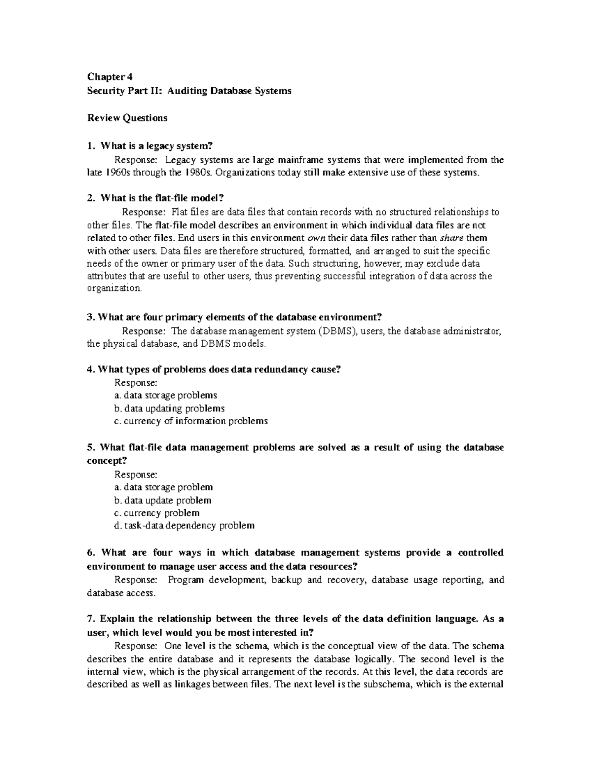 Ch04 - Information Technology Auditing 3rd Edition Hall Solutions ...