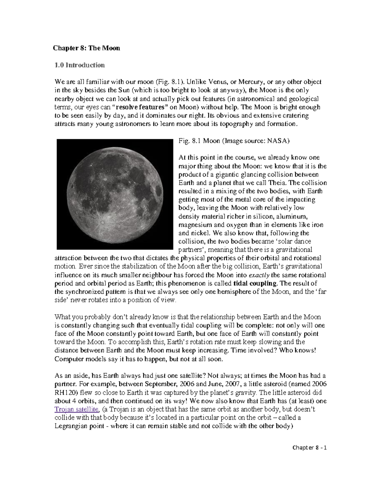 Chapter+8+-+Moon - notes - Chapter 8: The Moon 1 Introduction We are ...