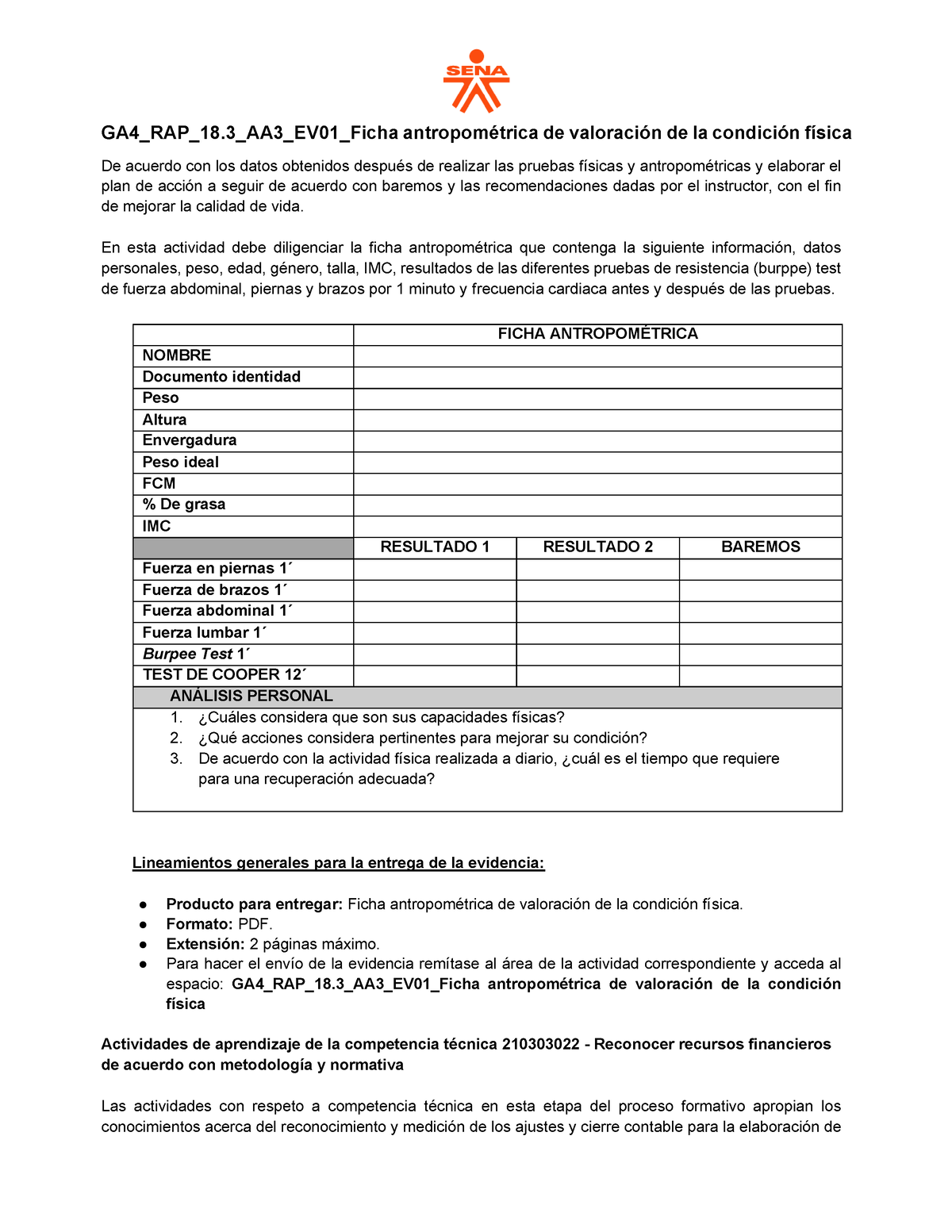 Ficha de la ficha antropométrica 2022 ywiiii - GA4_RAP_18_AA3_EV01_Ficha  antropométrica de - Studocu