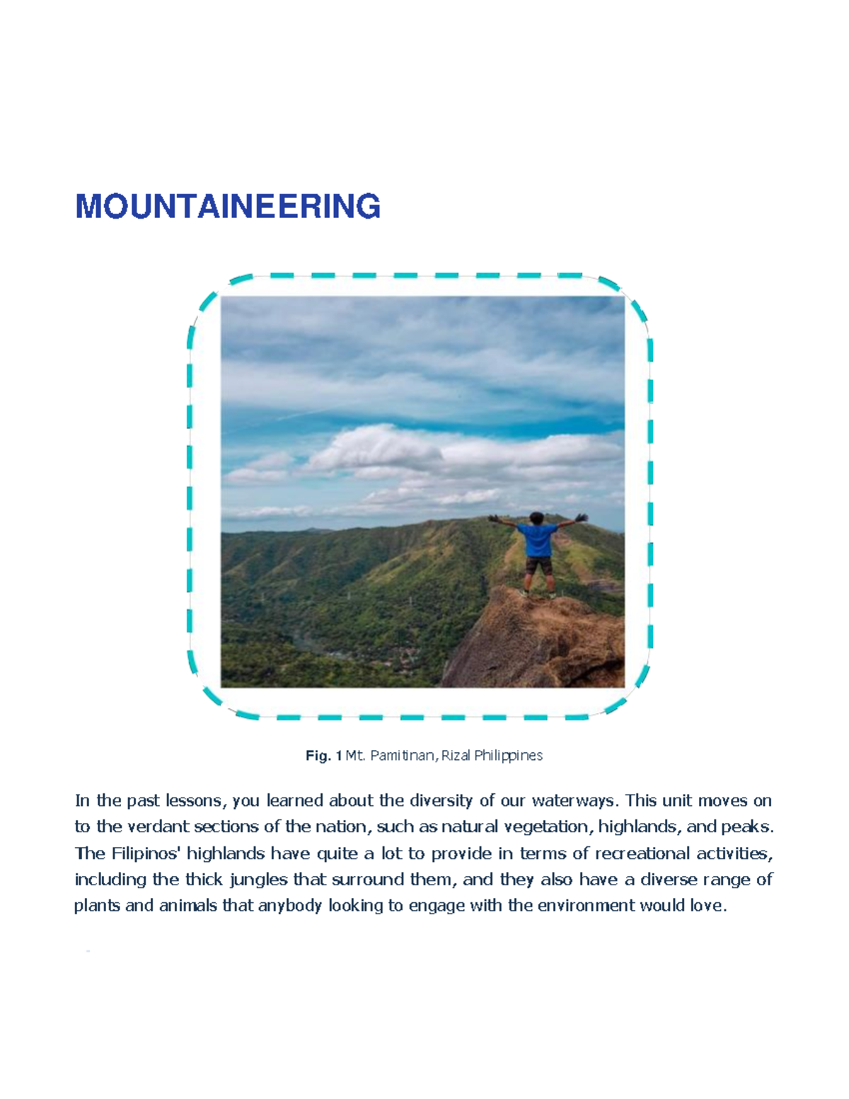 Mountaineering Physical Health 2nd Sem module Accounting and
