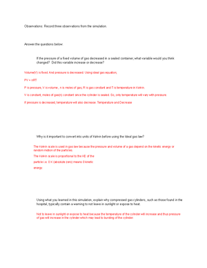 Lab 1 Week 3 Doc - chemistry answers - Answer the questions below: In ...