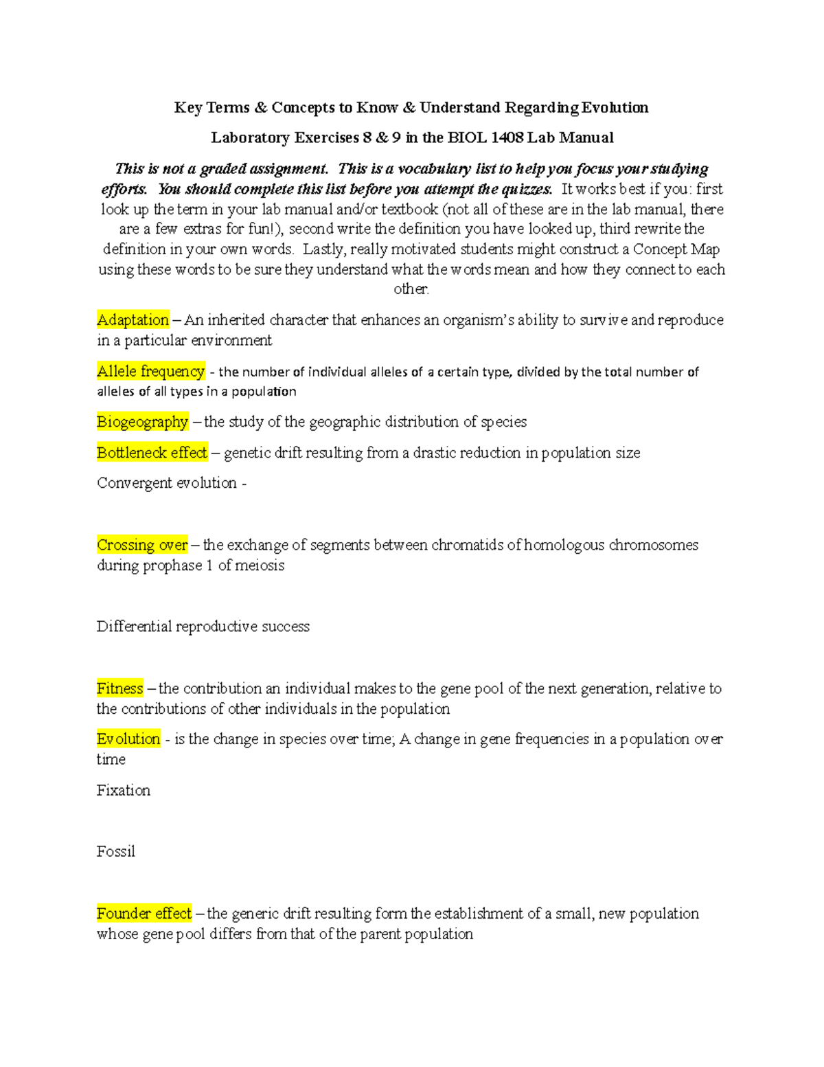 key-terms-to-know-for-evolution-bio-134-shsu-studocu