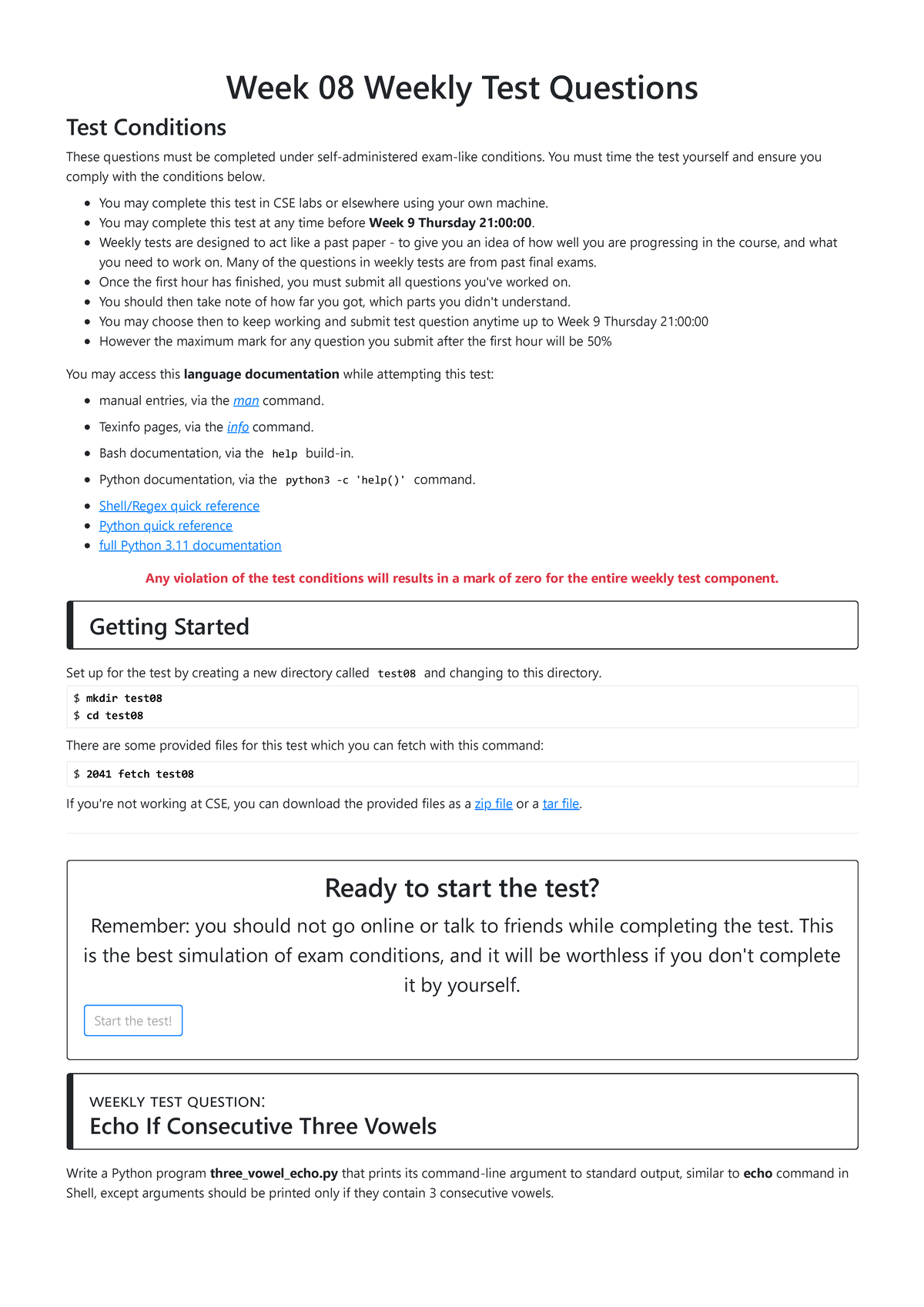 COMP(2041 9044) 24T1 — Week 08 Weekly Test Questions - Week 08 Weekly ...