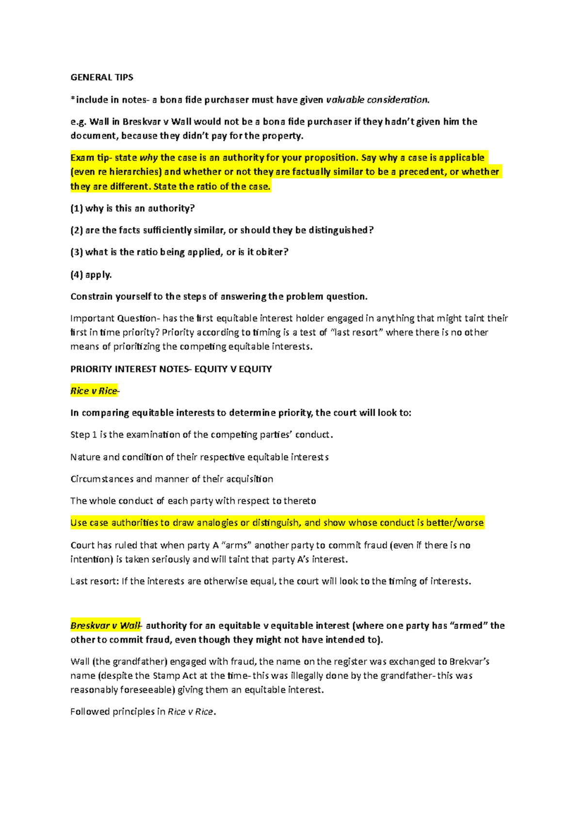 Priority Interest Notes- equity v equity interests - GENERAL TIPS ...