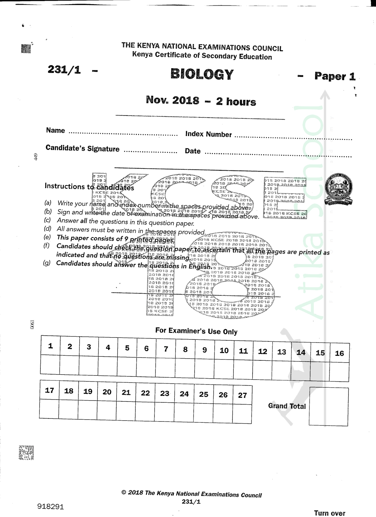 essay biology kcse