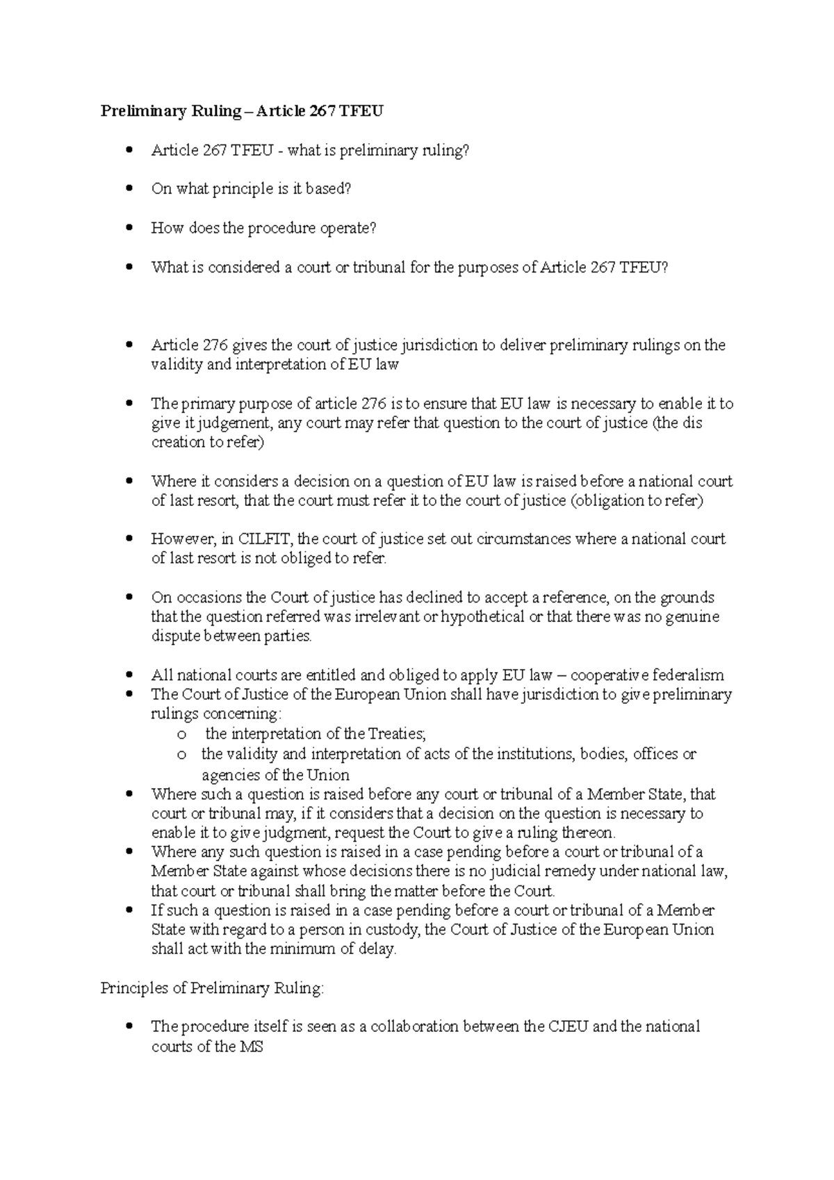 EU LAW first module DEVELOPMENT OF THE EU Origins of European