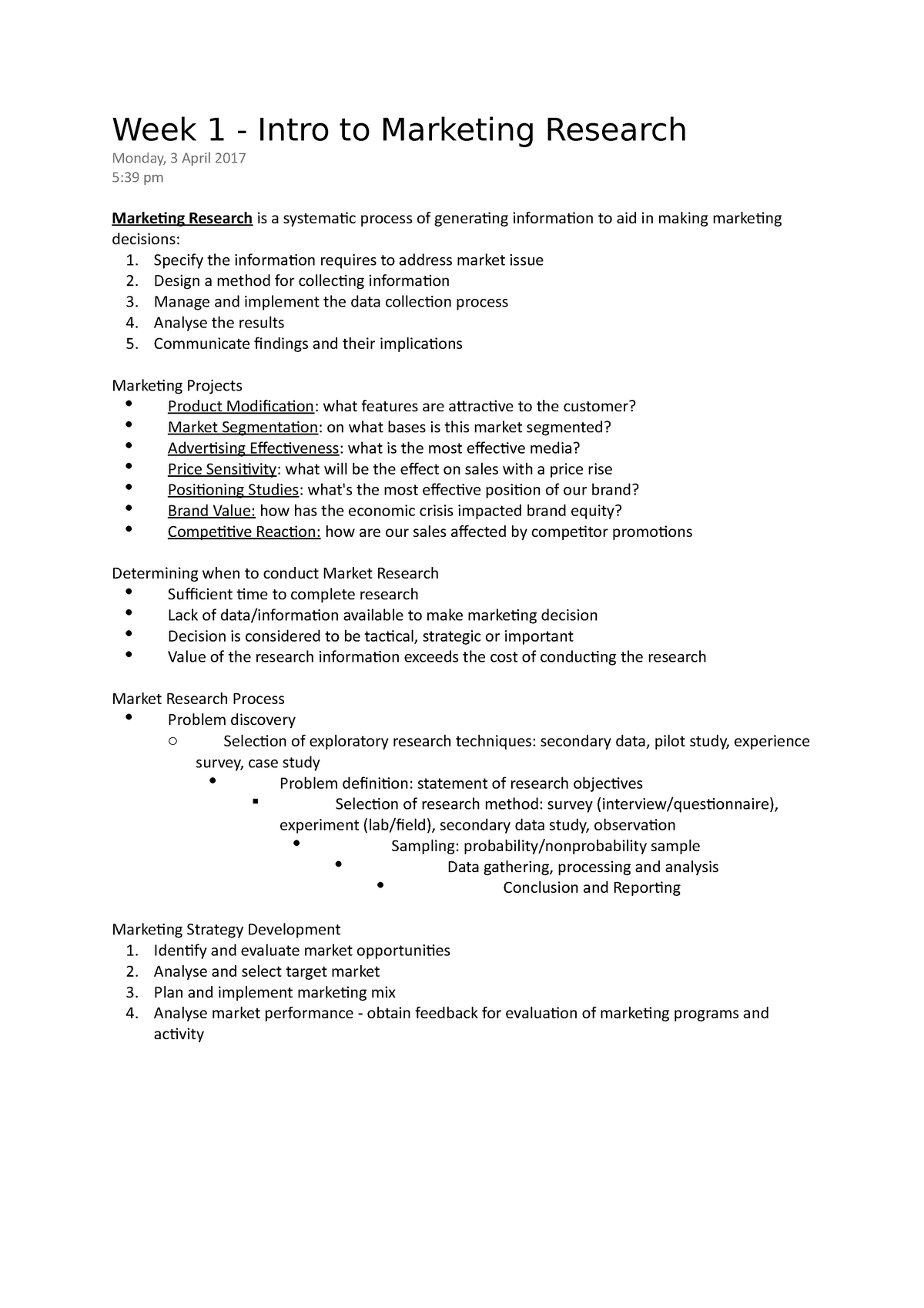 marketing research lecture notes pdf