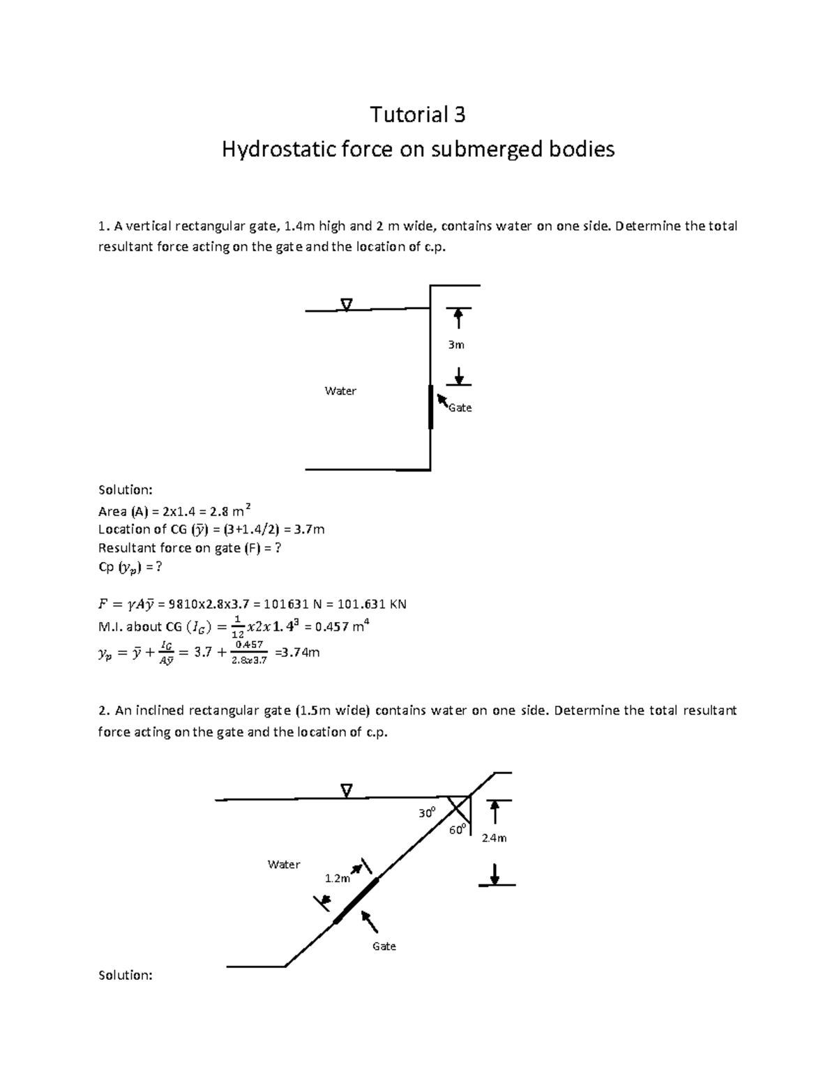 Hydrostatic Force On Surfaces: Hydrostatic Force On Surfaces - Tutorial ...