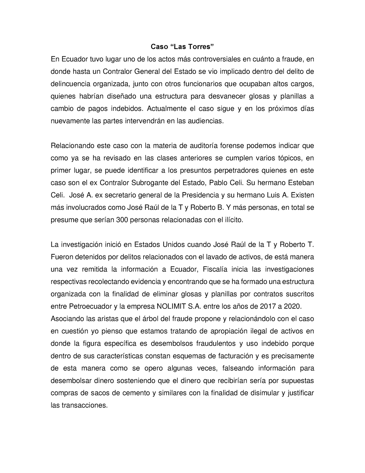 Caso Las Torres - Ecuador - Caso “Las Torres” En Ecuador Tuvo Lugar Uno ...