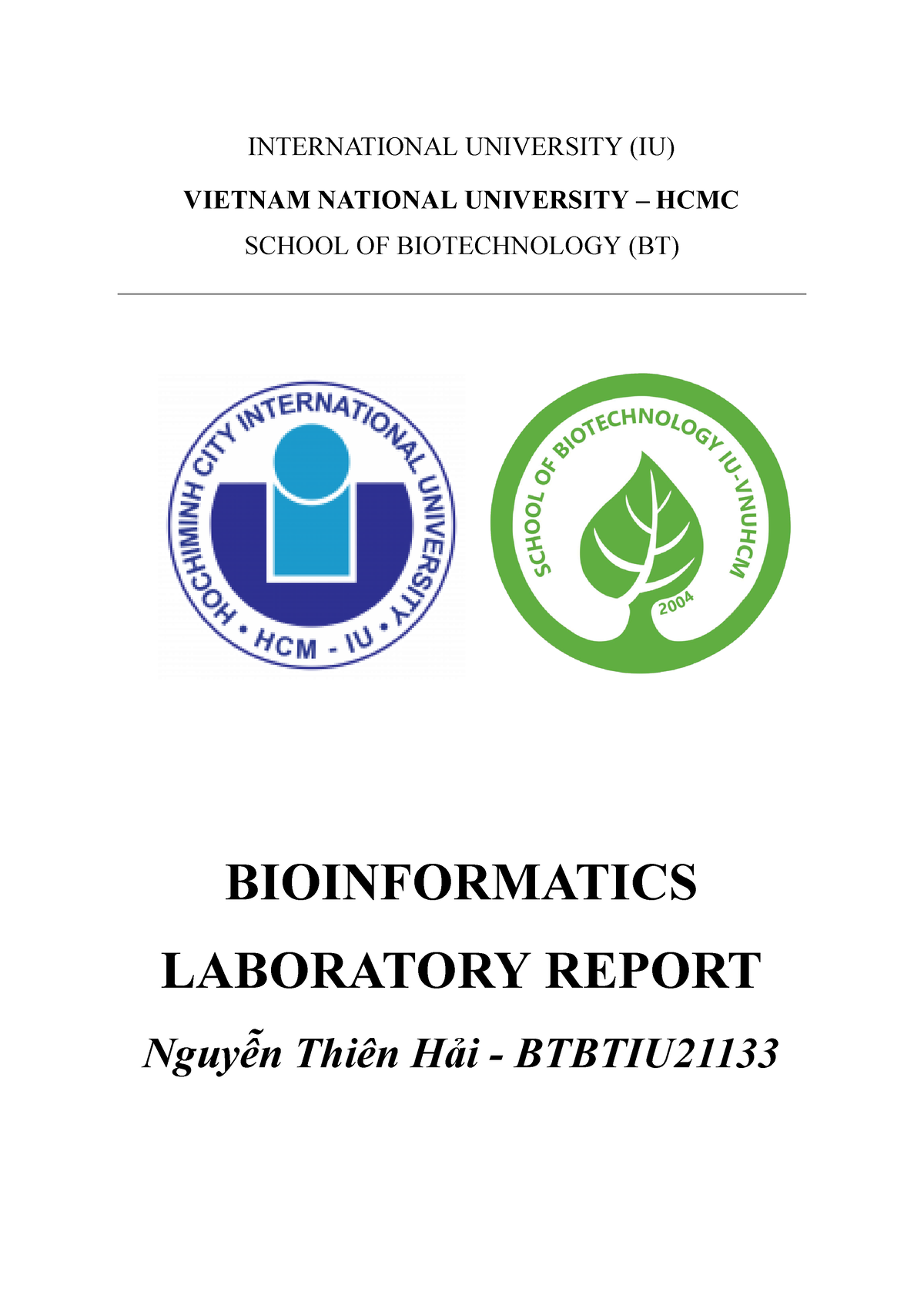 Report 02 - Good luck - INTERNATIONAL UNIVERSITY (IU) VIETNAM NATIONAL ...