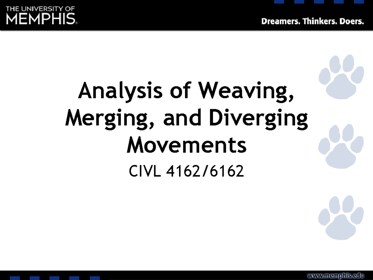 Analysis Of Weaving Merging And Diverging Movements Explained