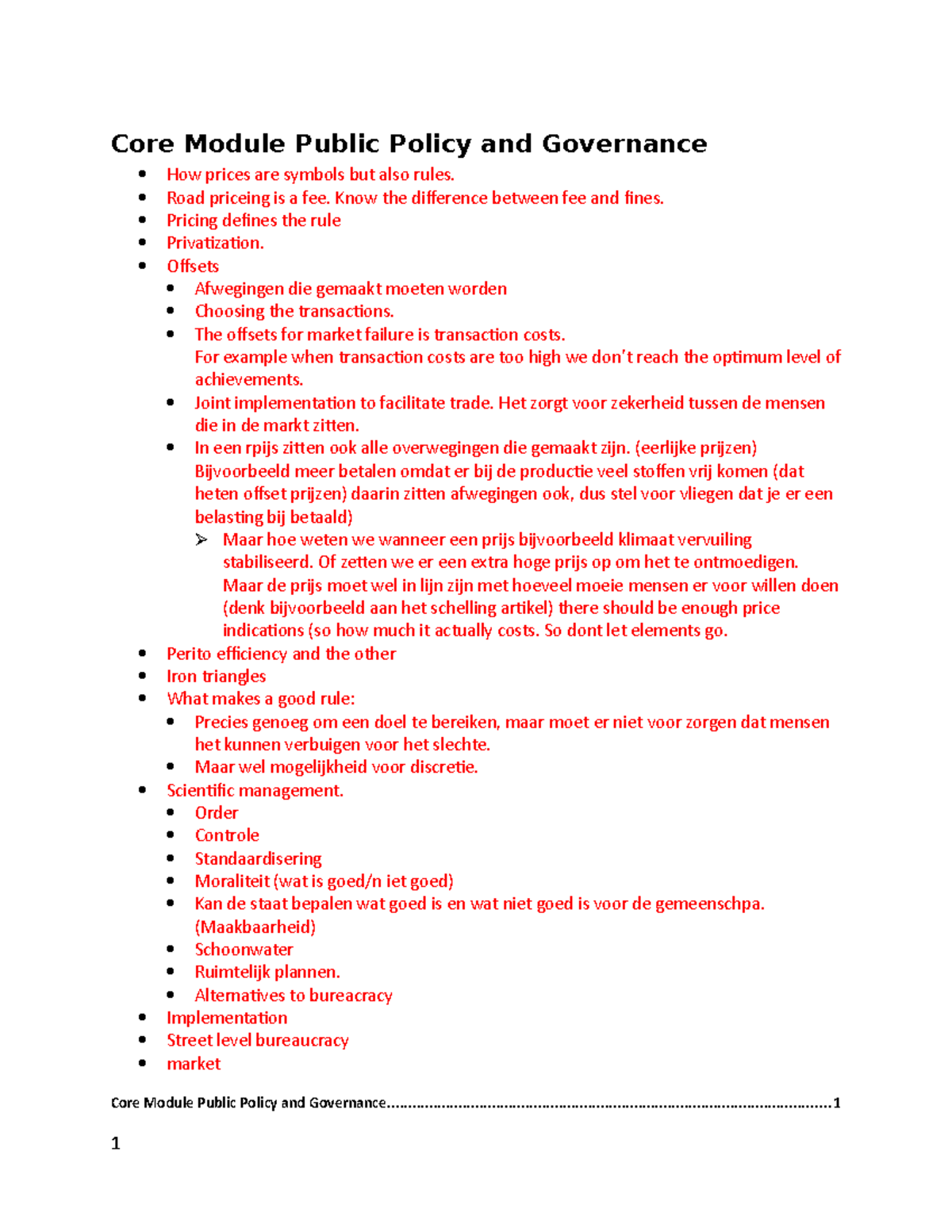 PPG Lecture Slides United Aantekeningen Core Module Public Policy