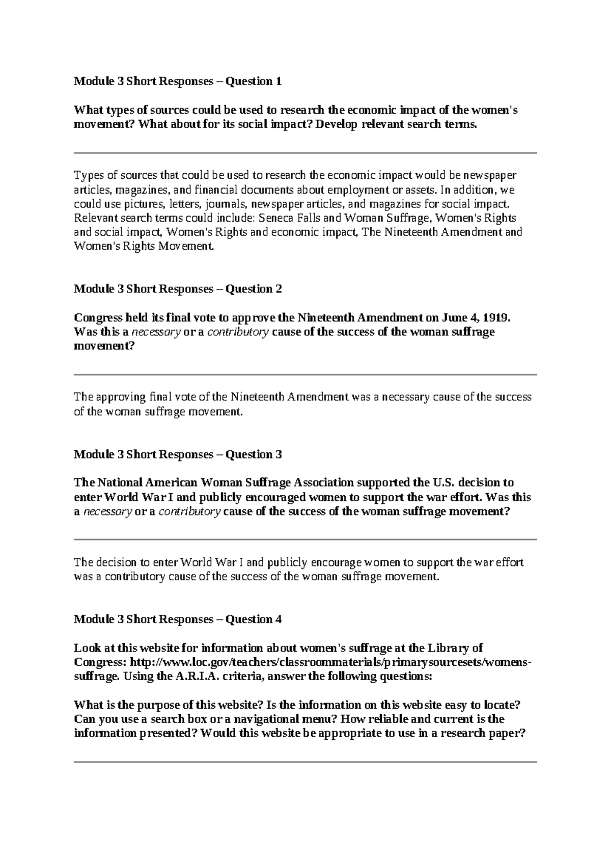 Module 3 Short Responses Module 3 Short Responses Question 1 What Types Of Sources Could Be 0305