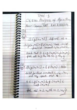 CS3364 Assignment 2 Analysis Of Algorithm - Texas Tech University ...