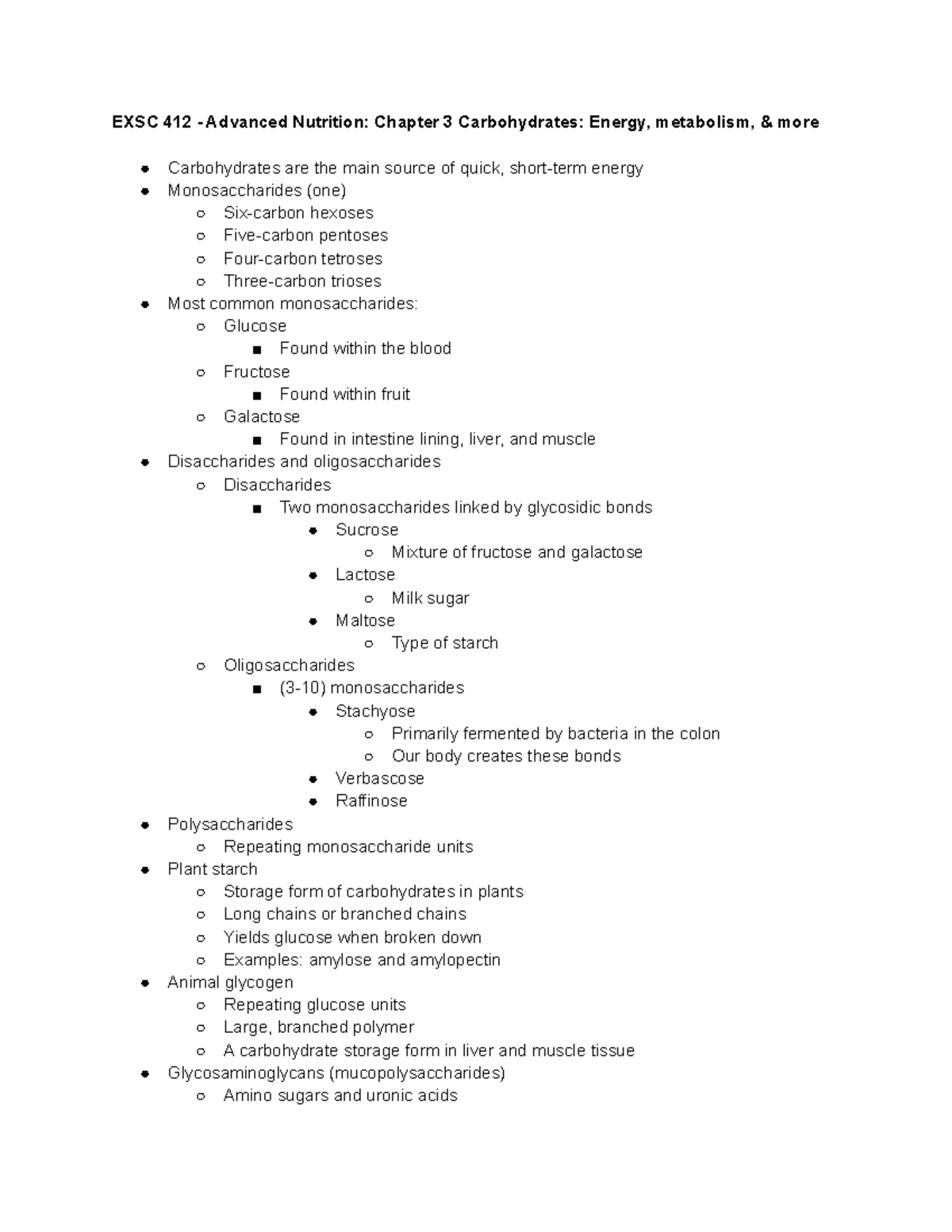 EXSC 412 Chp 3 - chapter 3 notes - EXSC 412 - Advanced Nutrition ...
