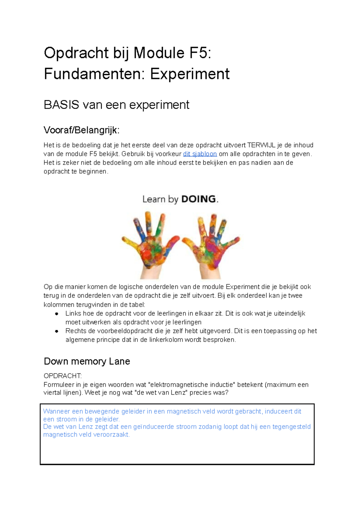 Module F5 - Experiment - /////// - Opdracht bij Module F5: Fundamenten ...
