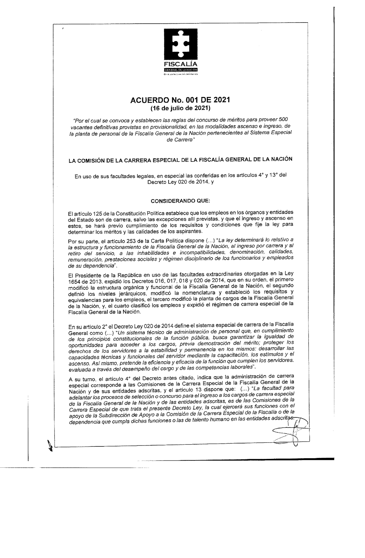 Acuerdo 001 DE 2021 Y Anexo 1 Convocatoria Concurso DE MÉ Ritos 500 ...