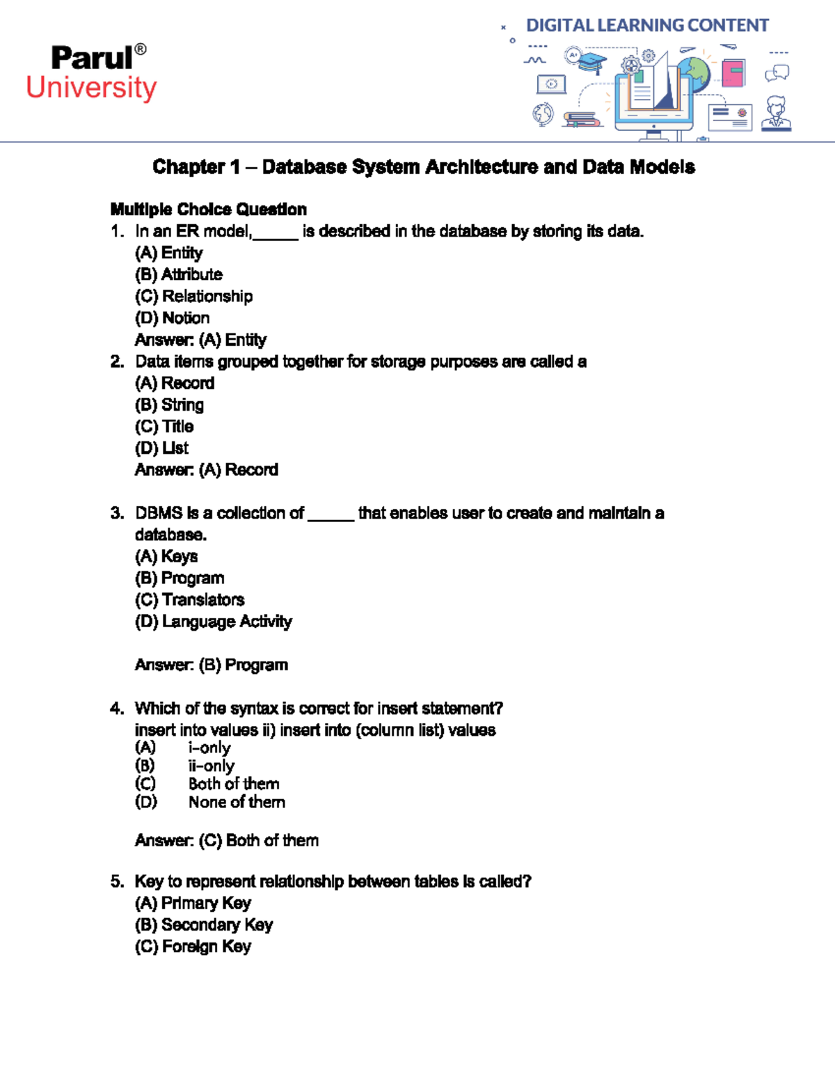 Dbmsass 10 - database management system - Computer science engineering ...