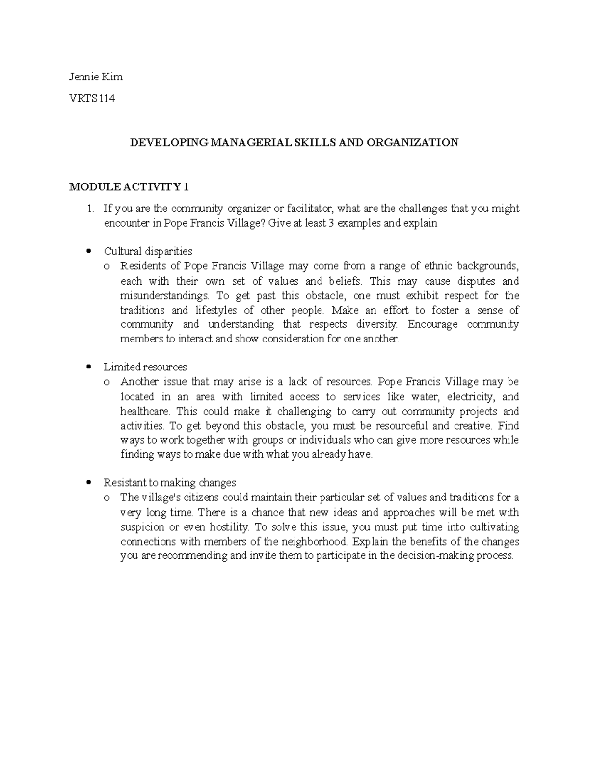 VERITAS 114 HIHIHI - Jennie Kim VRTS DEVELOPING MANAGERIAL SKILLS AND ...