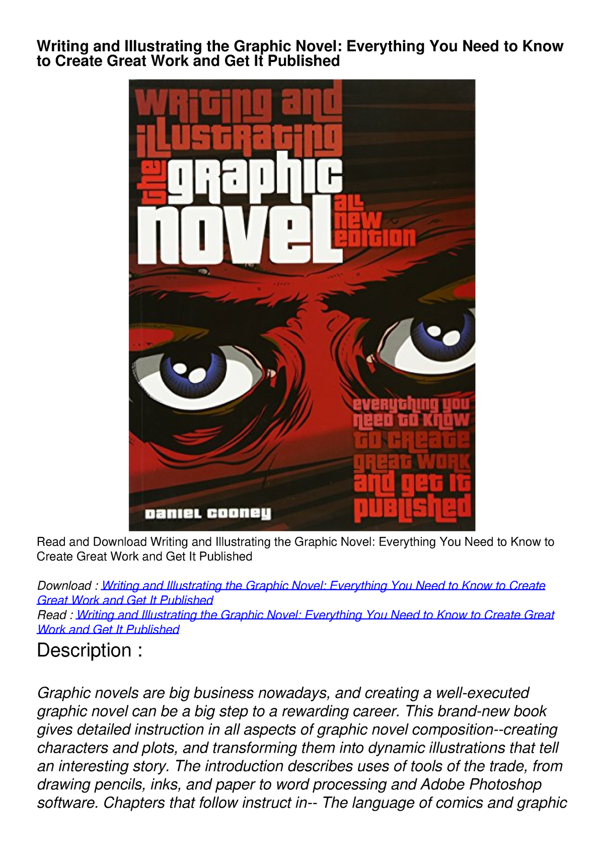 PDF Writing And Illustrating The Graphic Novel: Everything You Need To ...