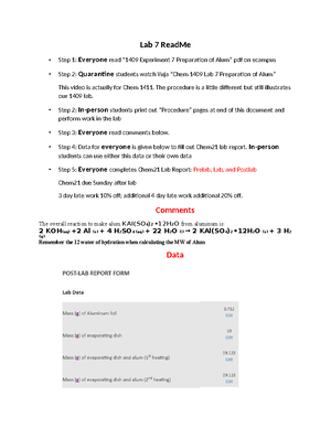 Lab 6 Read Me - Lab 6 for Gen Chem for Engineering - Lab 6 ReadMe Step ...