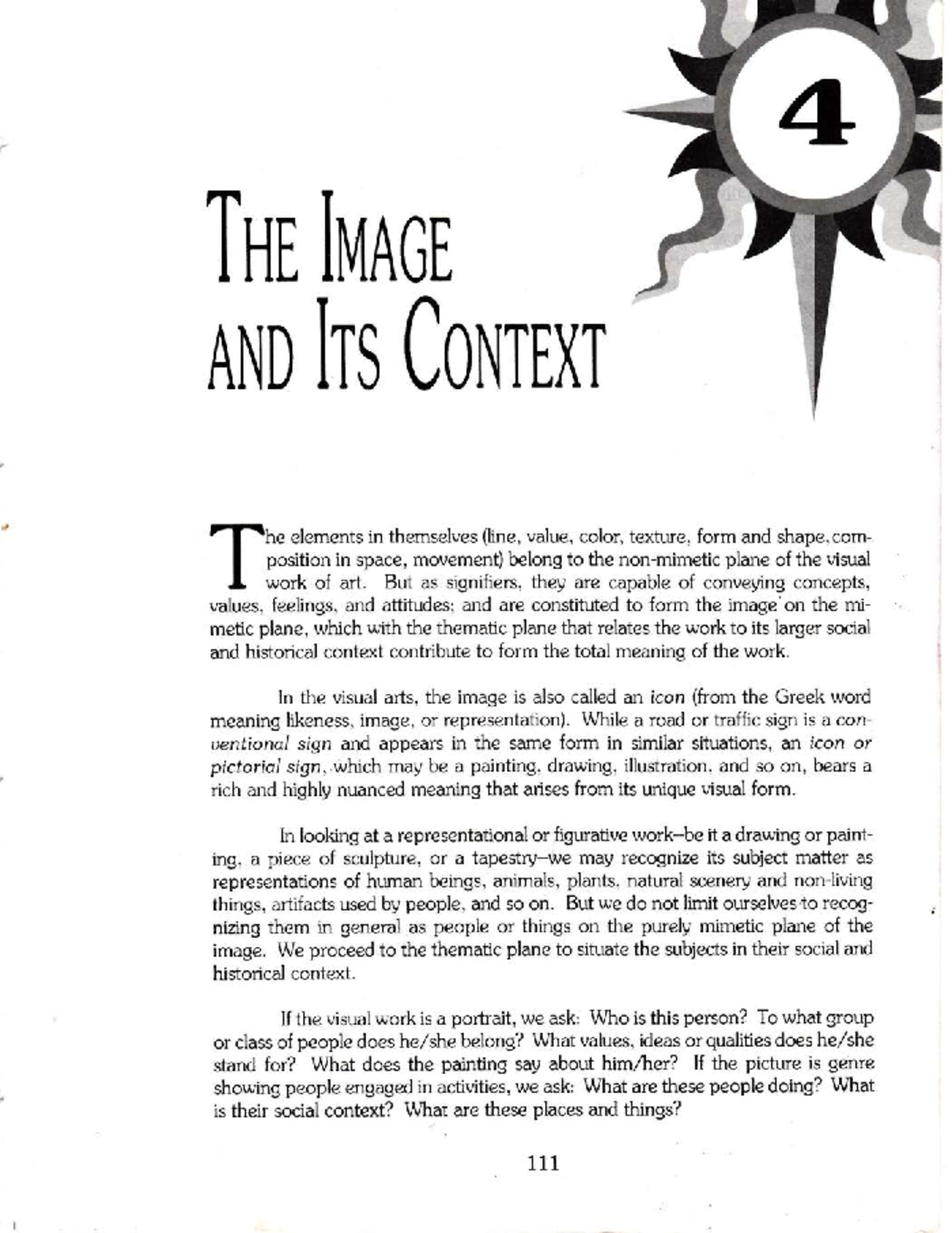 Week 1 Guillermo The Image and its Context - 4 THE Iuncr AND CotlTExT ...