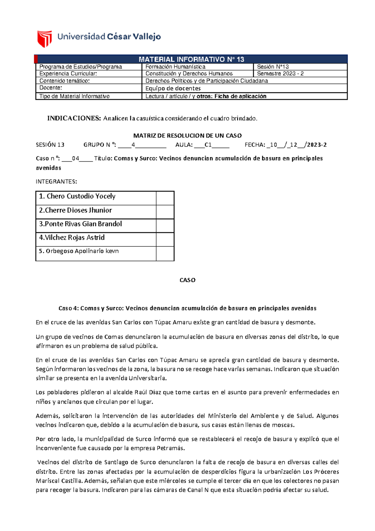 Tarea Semana 13 - Jfhe dksis d - MATERIAL INFORMATIVO N° 13 Programa de ...